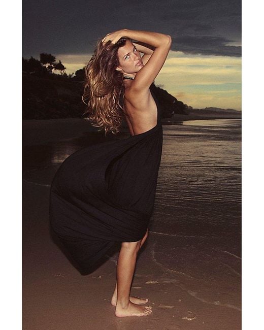 Free People Gray Take The Twist Midi Dress