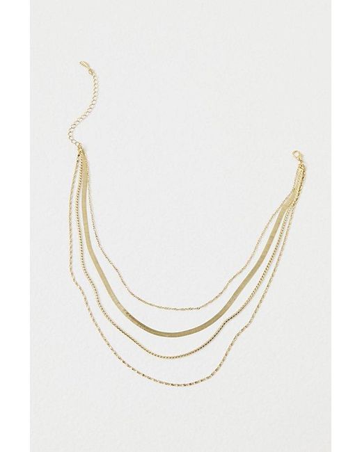 Free People Black Plated Lara Layer Choker At In Gold
