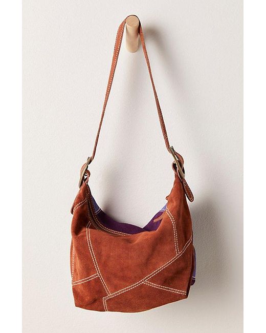 Free People Purple Montage Suede Shoulder Bag