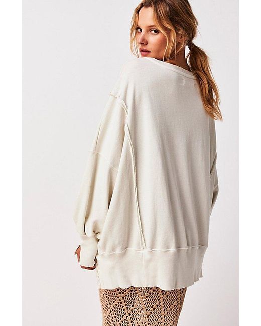 Free People Natural Camden Sweatshirt At Free People In Grey Opal, Size: Large
