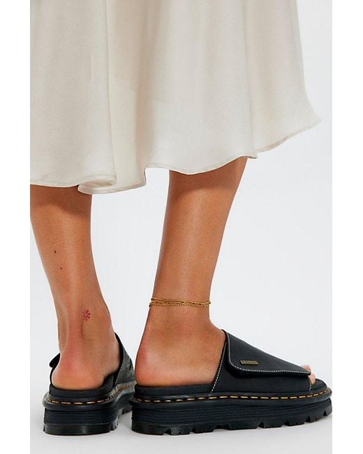 Dr. Martens Black Zebzag Slides