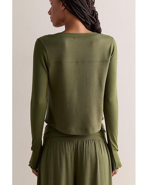 Intimately By Free People Green Dream State Henley Top By