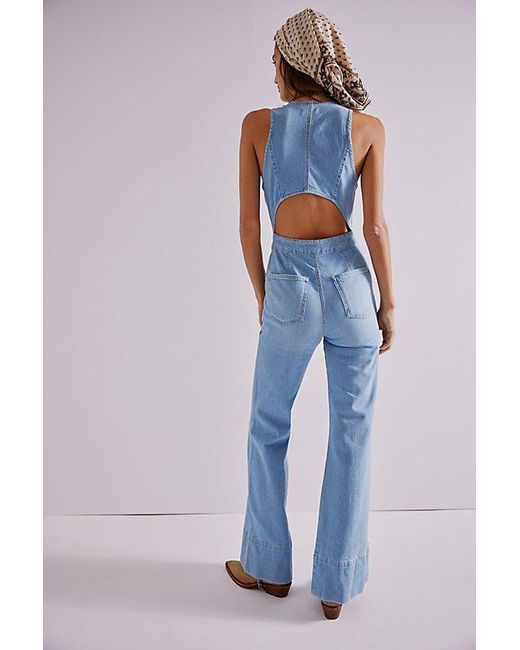 Free People Blue Stratus Jumpsuit