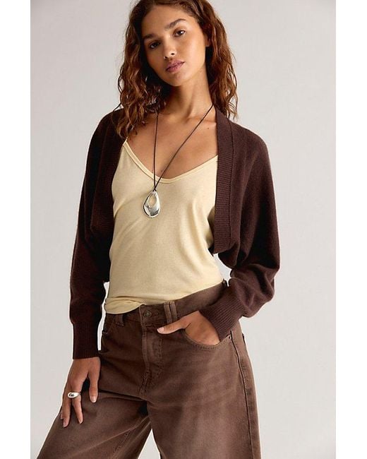 Free People Brown Cashmere Shrug