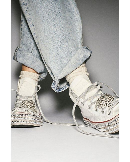 Free People Cruise Studded Hi Top Sneakers in Gray | Lyst