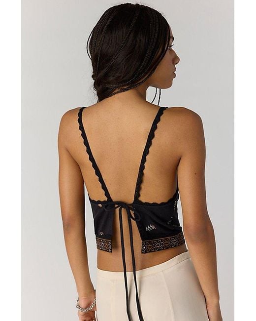 Free People Black Garden Party Top