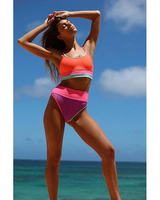 Beach Riot Red Eva Bikini Top