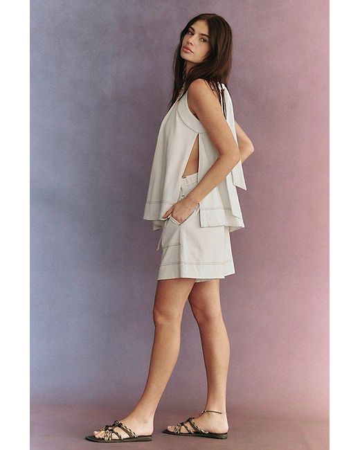 free-est White Strada One-Shoulder Short Set By