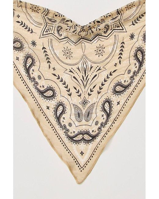 Free People Brown Bridgette Silk Hair Scarf