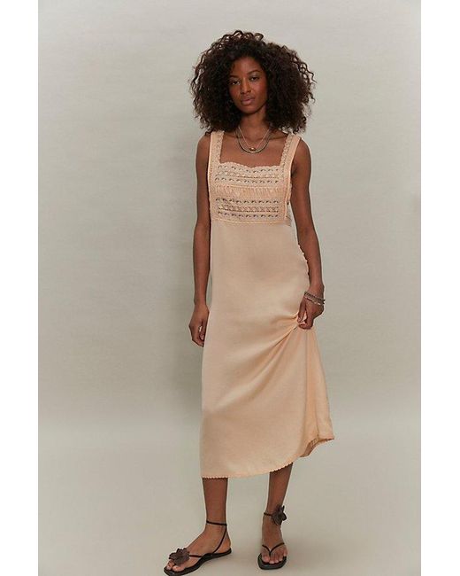 Intimately By Free People Brown Ever After Midi Slip Dress By