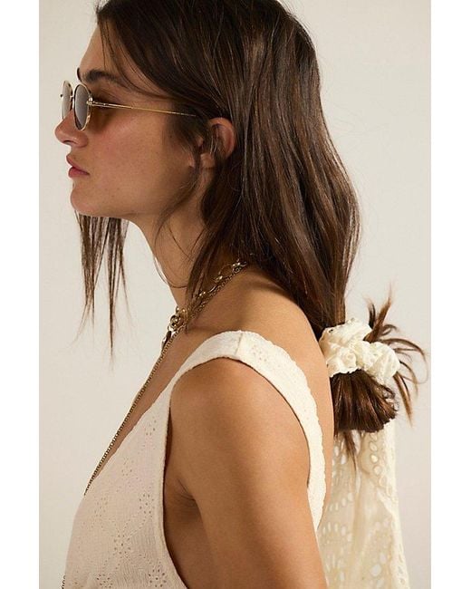 Free People Natural Bridgitte Square Polarized Sunglasses