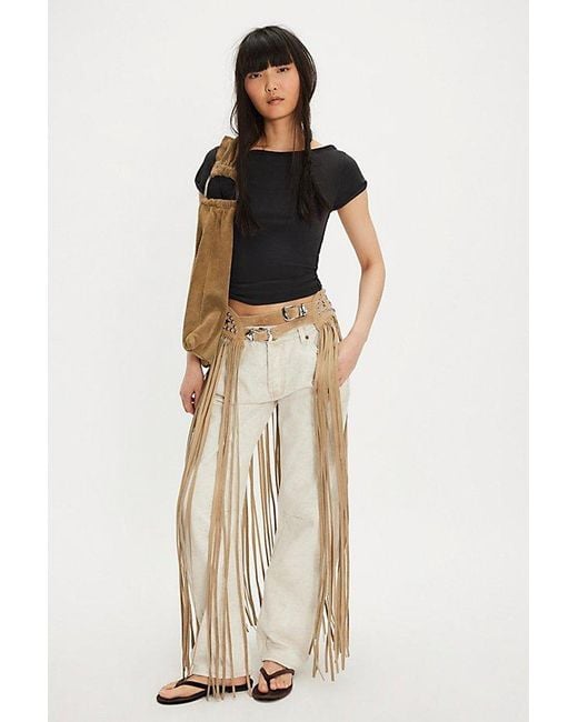 Urban Outfitters Natural Paris Texas Maxi Skirt Belt By