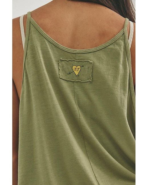 Free People Green Fp X Juliet Johnstone Shoreside Tank Top