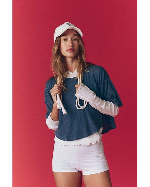 Fp Movement Blue Solani Cotton-Linen Tee