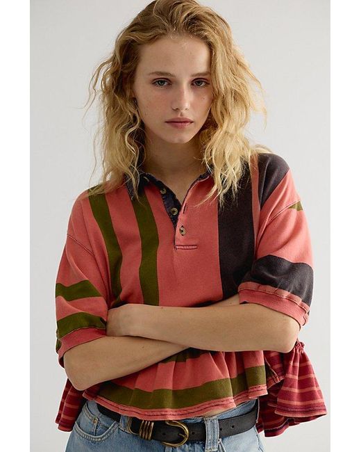 Free People Red Harbor Stripe Top