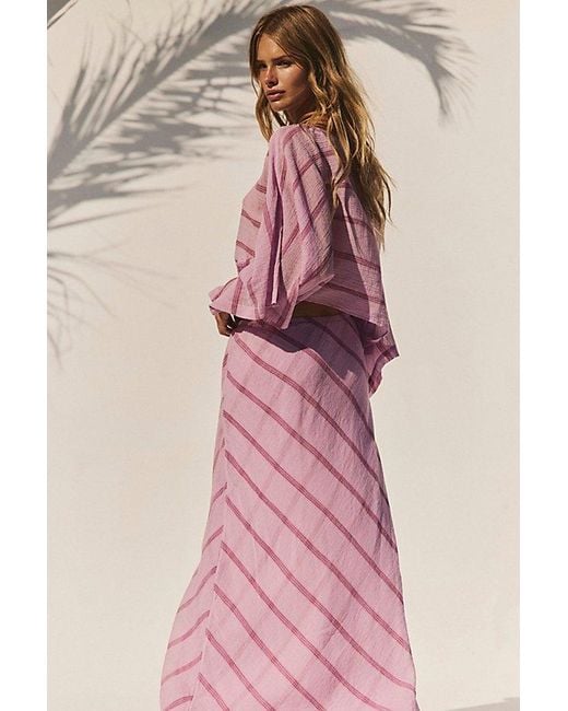 free-est Pink Paula Patterned Skirt Set By