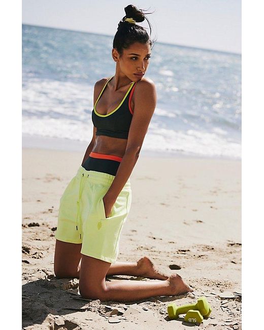 Free People Green Sprint To The Finish Shorts