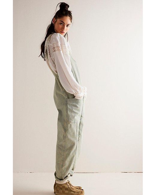 Free People Natural We The Free High Roller Railroad Jumpsuit