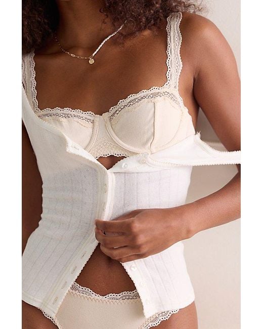 Intimately By Free People Brown Oh My Darling Cotton Balconette Underwire Bra By