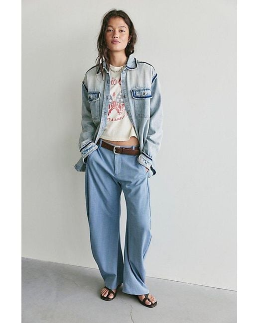 One Teaspoon Gray Split Party Everyday Button Down Shirt