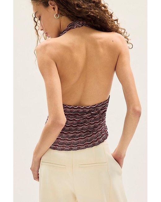 Free People Purple Ashton Halter Tank Top