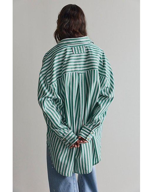 Free People Green We The Free Freddie Striped Shirt