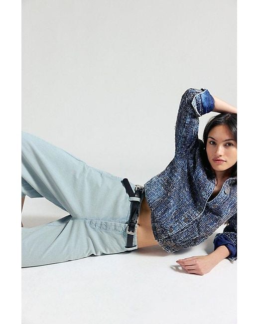 Free People Blue Lay Down Chino Trousers