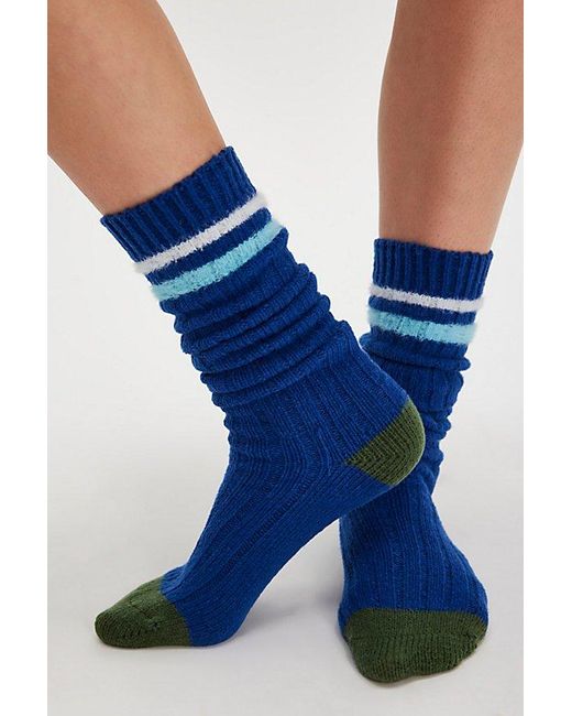 Free People Blue Varsity Stripe Tall Socks