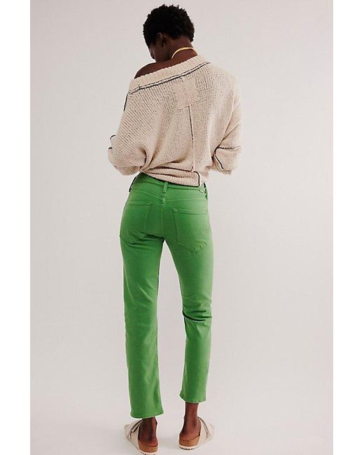 Mother Green The Mid-Rise Rider Ankle Jeans