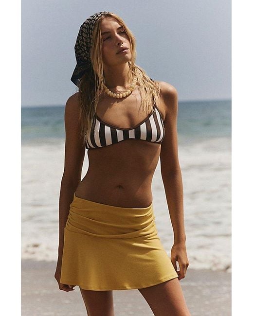 free-est Yellow Good Feels Mini Skirt Set By