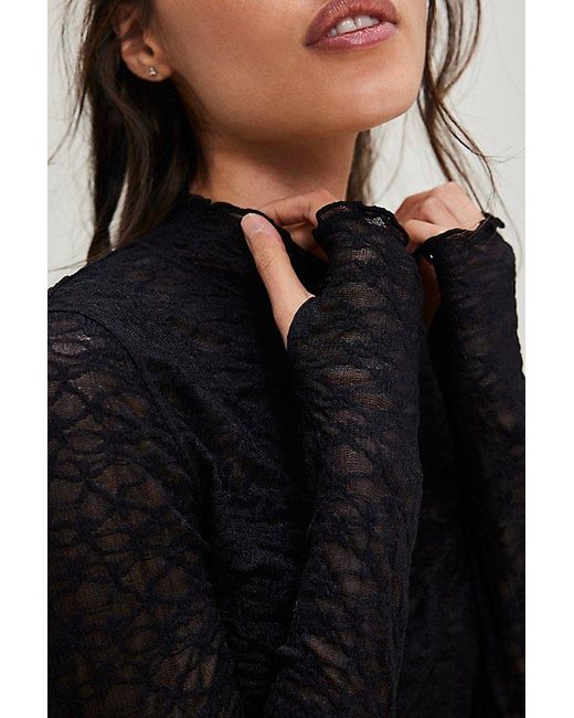 Intimately By Free People Black From The Start Mockneck Long Sleeve