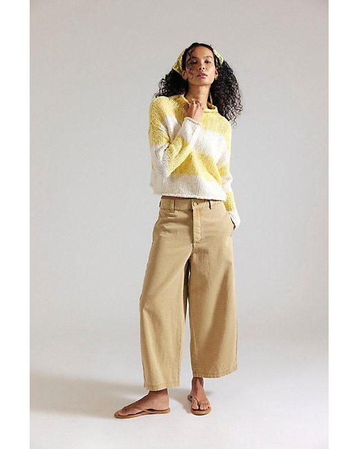 Free People Natural Opal Rollneck Knit Stripe Jumper
