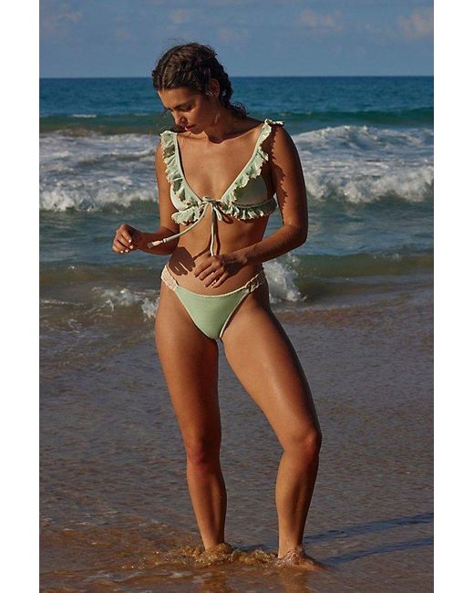 CAPITTANA Blue Alessia Velvet Bikini Bottoms