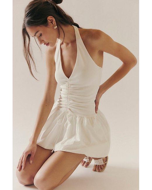 Bec & Bridge Natural Freya Bubble Mini Dress
