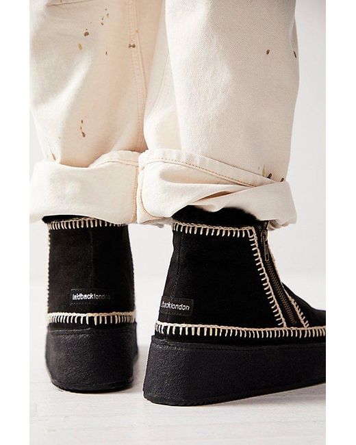 Laidbacklondon Black Setsu Crochet Platform Boots