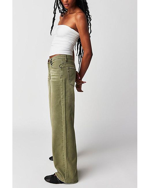 One Teaspoon Multicolor Jackson Wide-leg Jeans At Free People In St Khaki, Size: 27