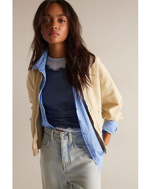 Free People Blue Close To Home Muscle Tee