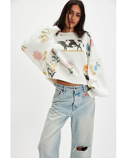 Free People Blue Gaia Sweatshirt
