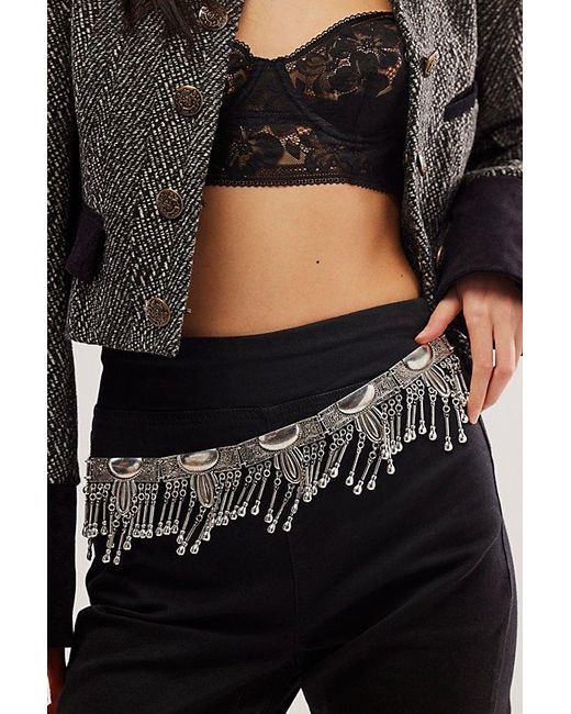 Free People Black Party Crasher Chain Belt