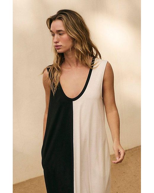 Free People Shea Midi Dress in Natural | Lyst