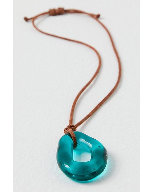 Free People Natural Summertime Cord Choker At In Turquoise