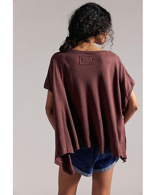 Free People Multicolor Swing Along With Me Cotton-Linen Tee