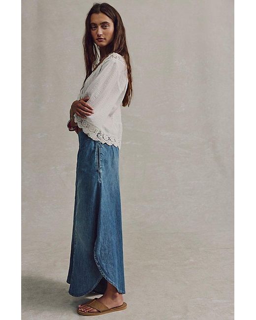 Free People Blue Sweet Pea Pull-On Tulip Jeans