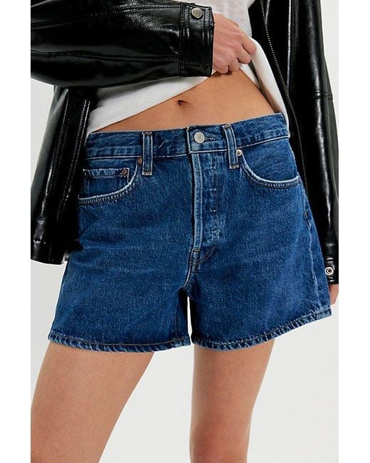 Agolde Blue Parker Long Shorts