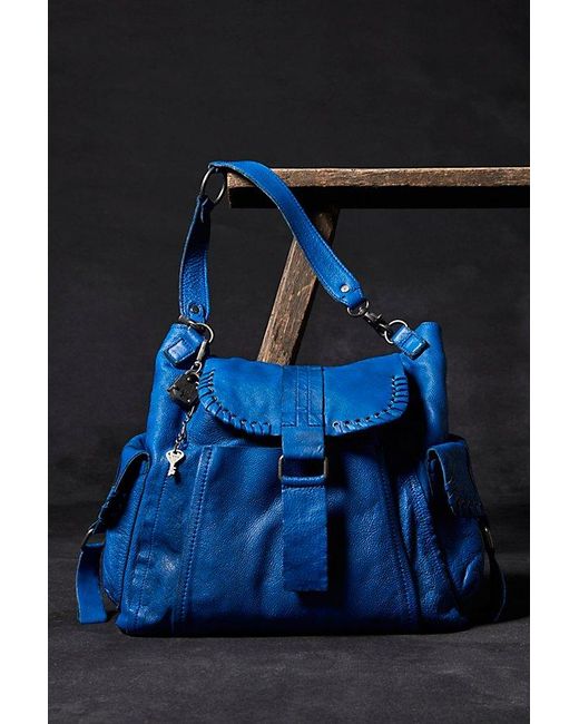 Free People Blue We The Free Leigh Distressed Tote