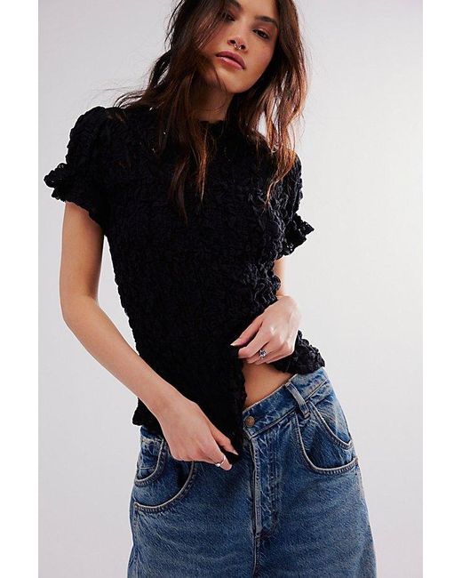 Free People Black Amour Top