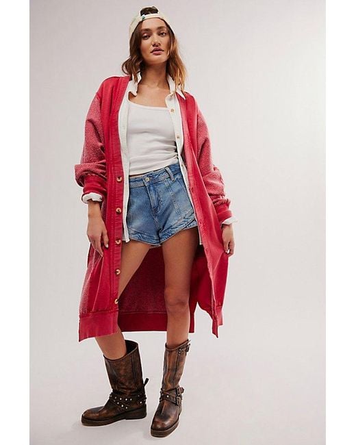Free People Red We The Free Dreamy Blue Cardi