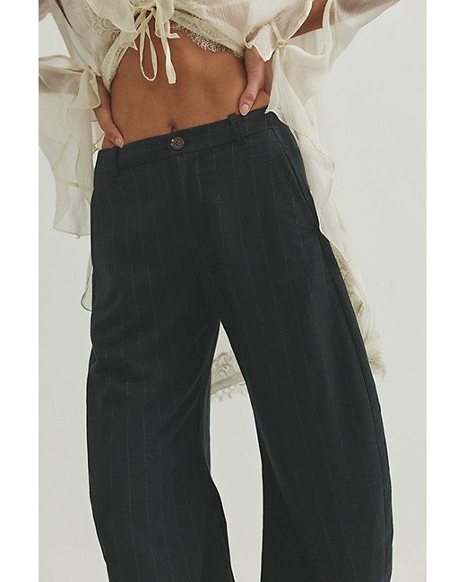 Free People Multicolor Spotlight Menswear Striped Barrel Trousers
