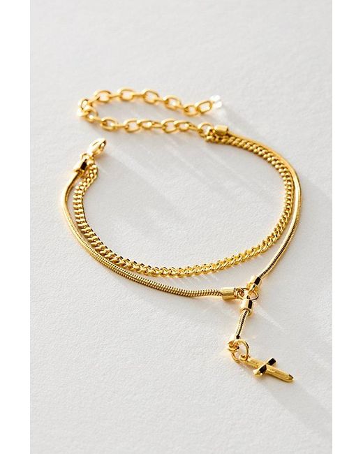 Free People Metallic Antique Dreams Gold Plated Anklet