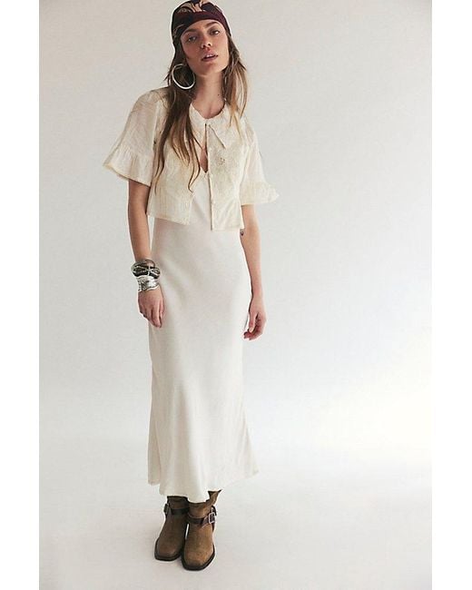 Free People White Sweet Tea Midi Dress Co-Ord